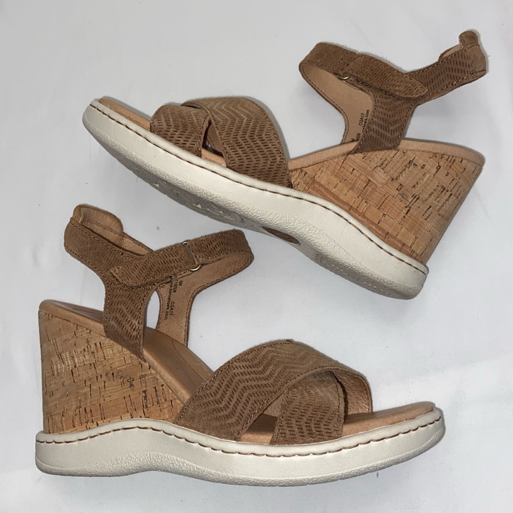 Børn cross strap wedge sandal with white EVA outsole 8M